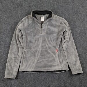 The North Face Osito Fleece Jacket Womens Small Gray Quarter Zip Plush Soft
